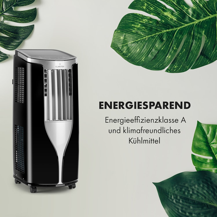 New Breeze 7 mobile Klimaanlage 7000BTU 2,1kW bis 34m² EEC A mobil Fernbedienung Silber / Schwarz