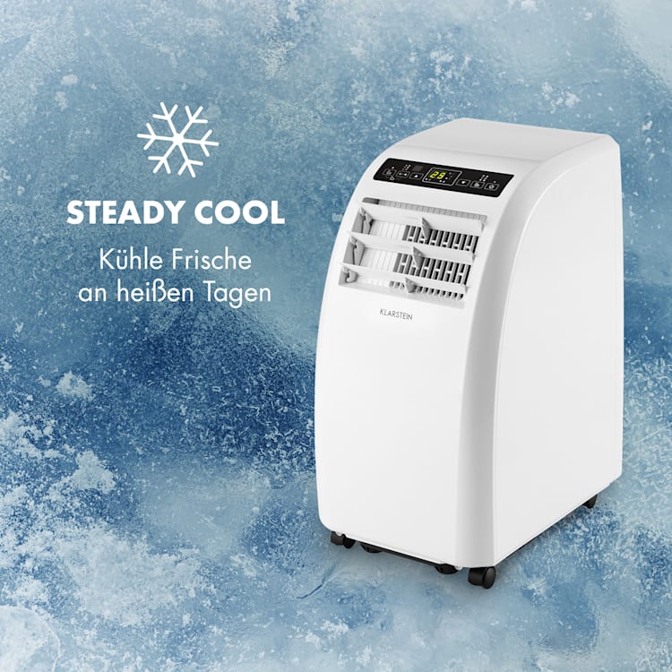 Metrobreeze Rom mobile Klimaanlage 10.000 BTU/3,0 kW EEC A+ Fernbedienung weiß Weiß