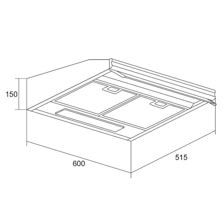 Purista Cappa Sottopensile Parete Inox/Vetro 60 cm 166 m³/h