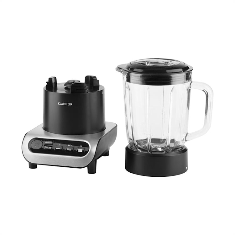 Lambada Standmixer 650 W 1,5 l Glasbehälter schwarz/metallic Silber
