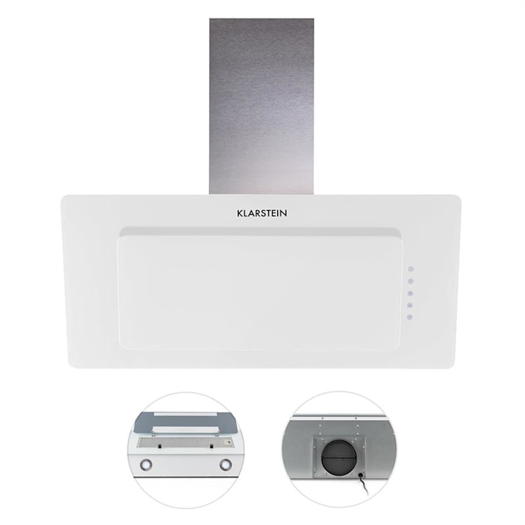 Lorea Cappa Aspirante 90cm 280 m³/h Touch Vetro Bianco 90 | Bianco
