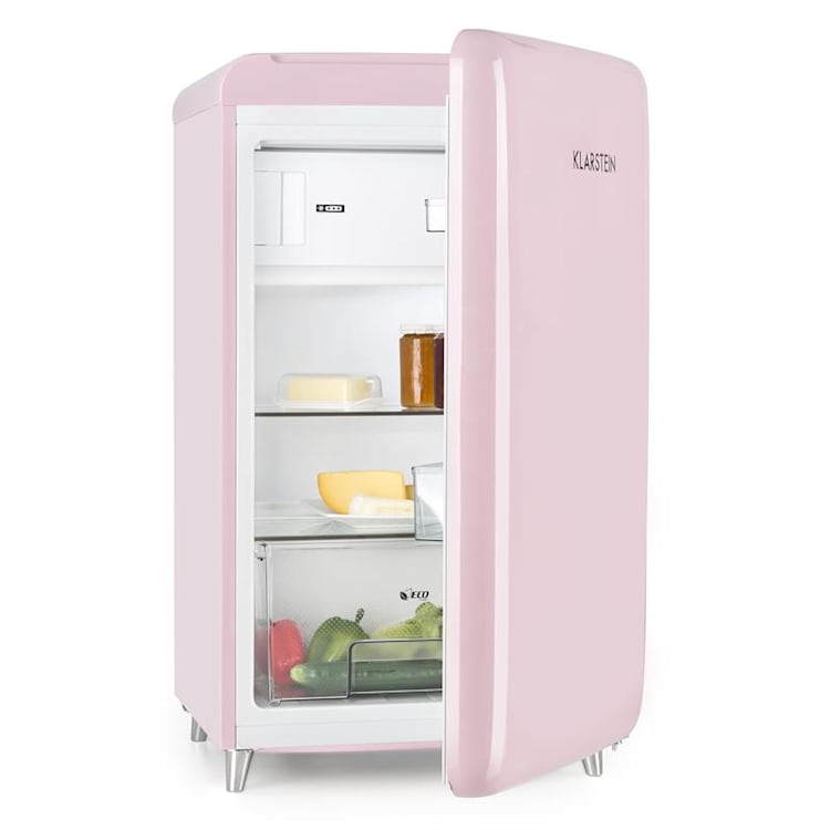 PopArt Pink retro chladnička A++, 108 l / 13 l mraziarenský priestor, ružová Ružová