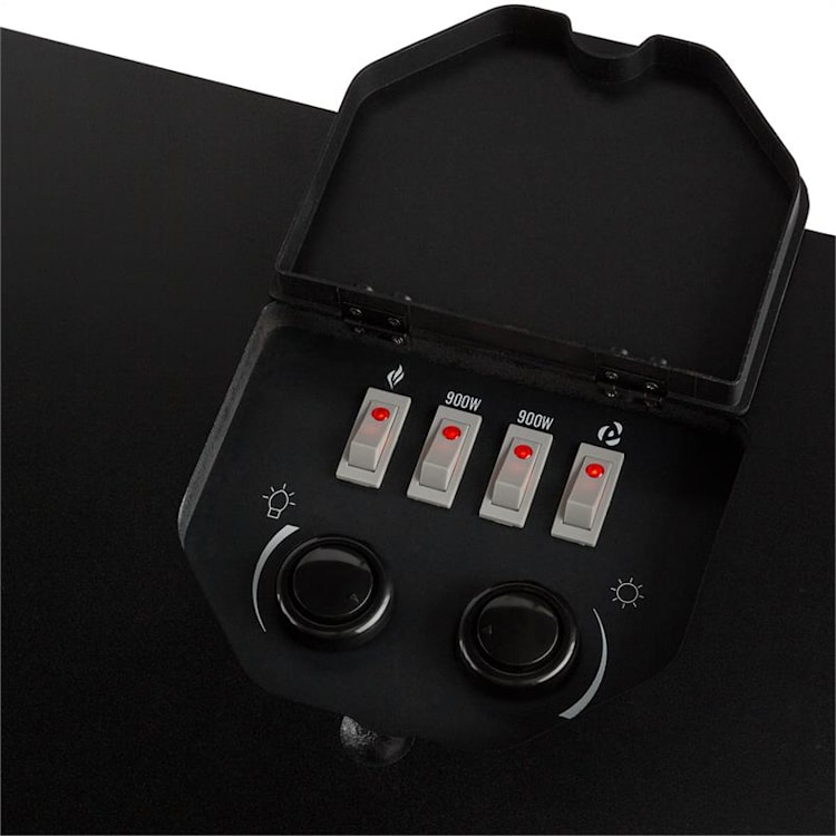 Castillo Električni kamin, Halogena simulacija plamenov, 1000/2000 W, črne barve