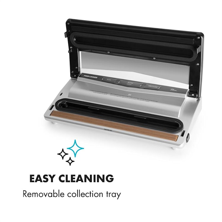 FoodLocker Slim vacuümapparaat 130 W 30 cm dubbele sealnaad 10 vacuümzakken Slim: -0,75 bar 8 ltr/min