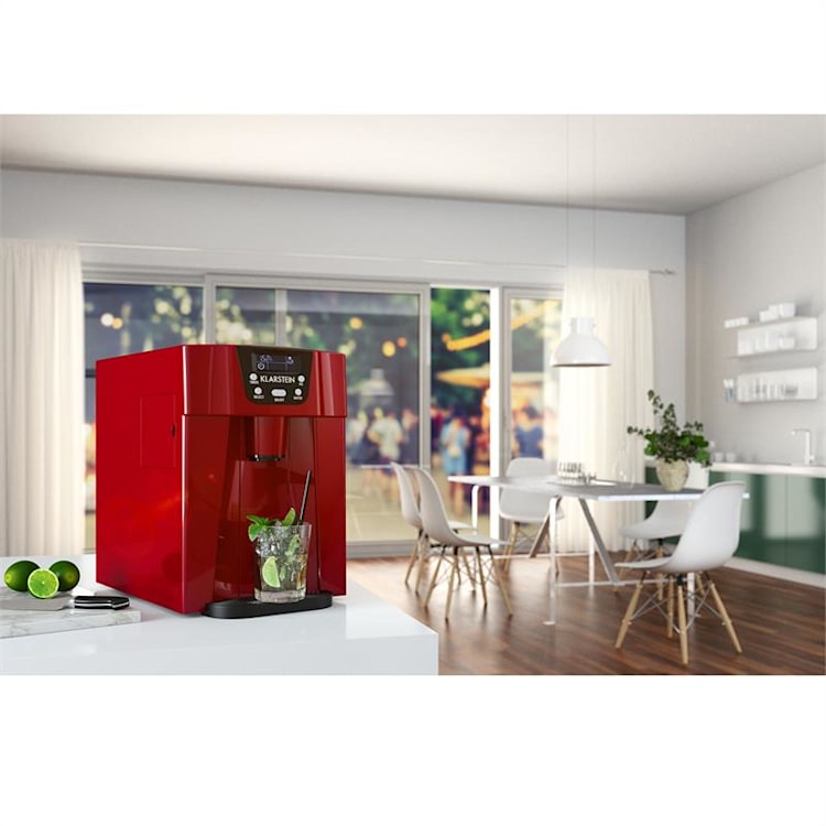 Ice Volcano Máquina de Gelo LED | 12kg/24h | 2L | 6-10 min Vermelho Vermelho