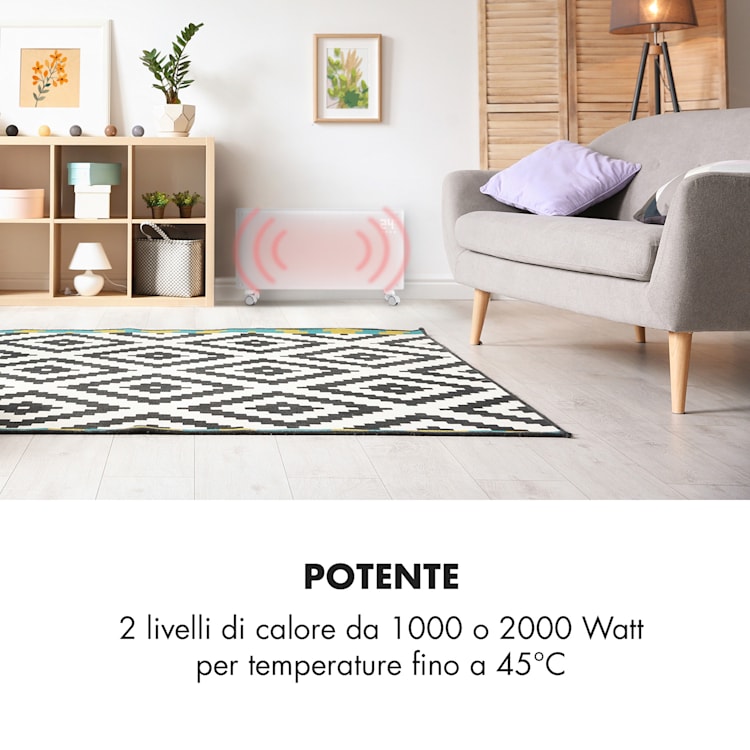 Bornholm Radiatore Convettivo Display LED 2 Livelli Riscaldamento Bianco Bianco