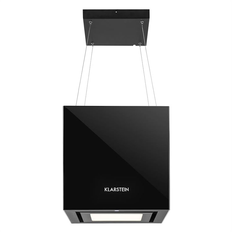 Kronleuchter Dunstabzugshaube Deckenhaube LED Glas verspiegelt schwarz Schwarz