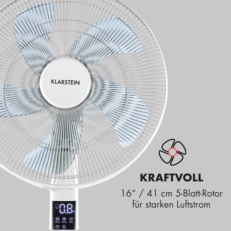 Silent Storm Ventilateur sur pied 16" (41cm) 5 pales 35W 80m³ - blanc Blanc