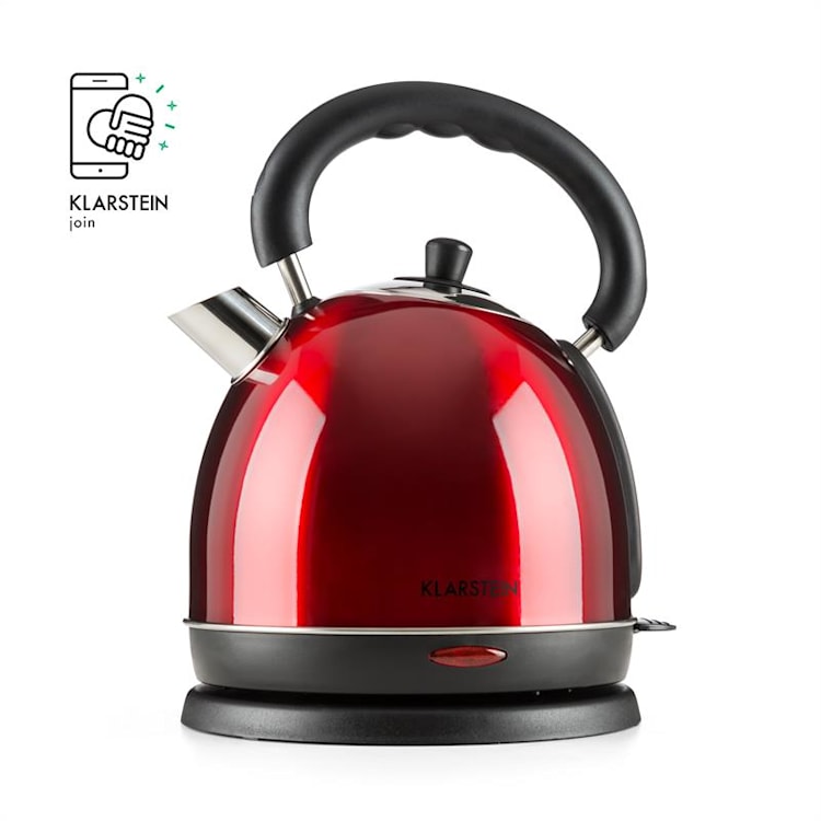 Teatime Hervidor de agua tetera 1850 - 2200 W, 1,8 l acero inoxidable rojo rubí Rojo
