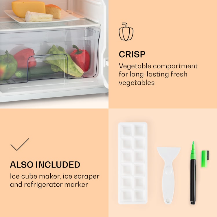 Spitzbergen Uni Fridge 91 litres 10-litre freezer compartment 2 shelves 90 Ltr | Black