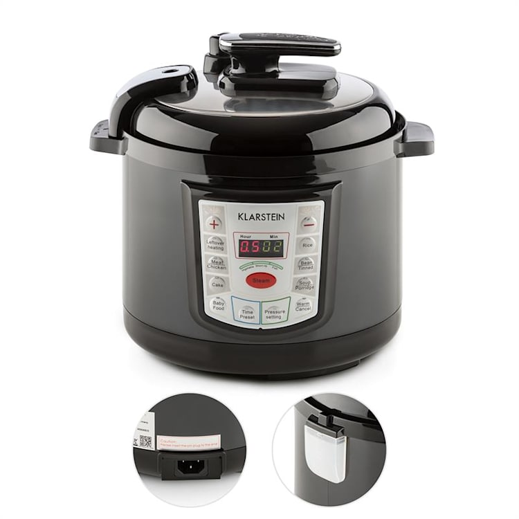 Fast Flavour Multifuncctionele Hogedrukpan Snelkookpan 5 l zwart