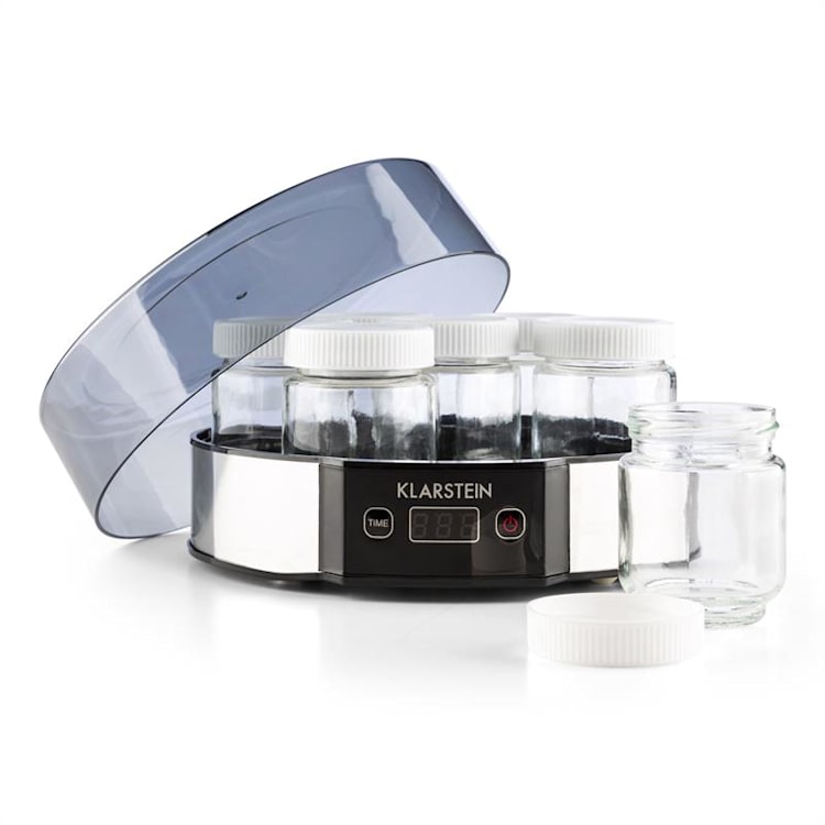 Milchstraße Joghurtbereiter 7x190ml Glas Timer 14h Edelstahl