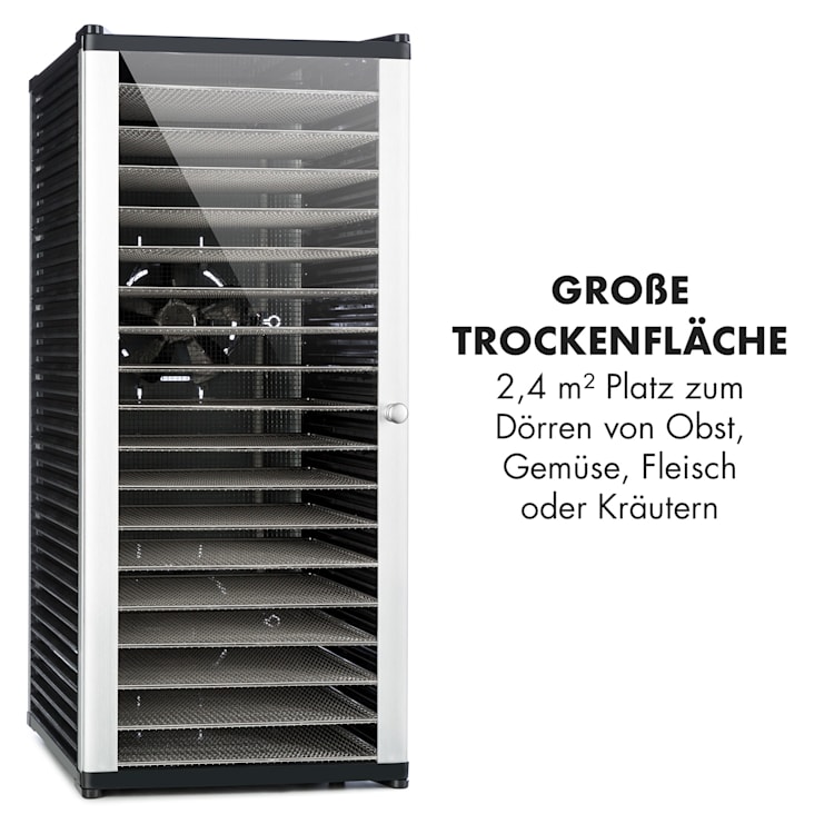Fruit Jerky 18 - Essiccatore, 1000W, 30-70 °C, 18 ripiani, timer, schermo LCD 18 scomparti