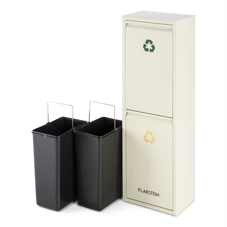 Ordnungshütter 2 szemetesláda, szelektív hulladékgyűjtő,30 l (2 x 15 l), krémszínű 30 Ltr