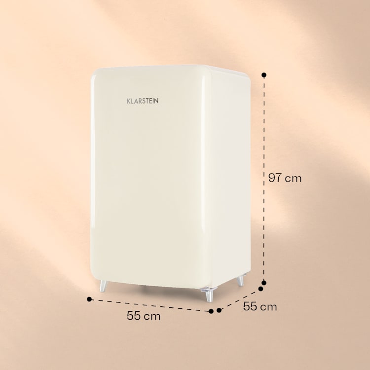 PopArt Retro-Kühlschrank 118 Liter Gefrierfach: 13 Liter regelbare Temperatur Creme