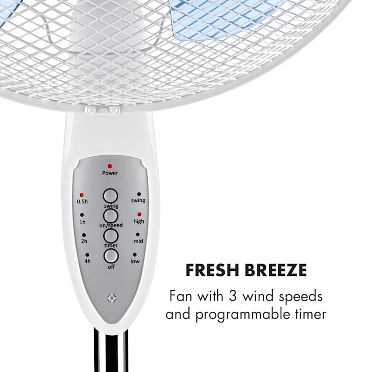 Summerjam Standing Fan 41cm 50W 3 Steps Black White
