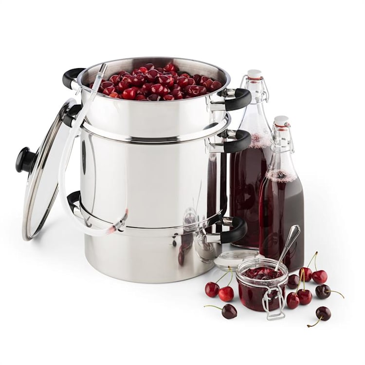 Applebee Dampf-Entsafter elektrisch 1500W Ø25cm 8 Liter Edelstahl