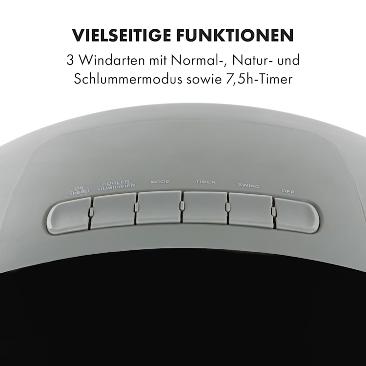 Whirlwind 3-in-1 Luftkühler Ventilator Luftbefeuchter 1600 m³/h | 90 Watt | 5,5 Liter | 3 Geschwindigkeiten | Oszillation | mobil | Fernbedienung Schwarz
