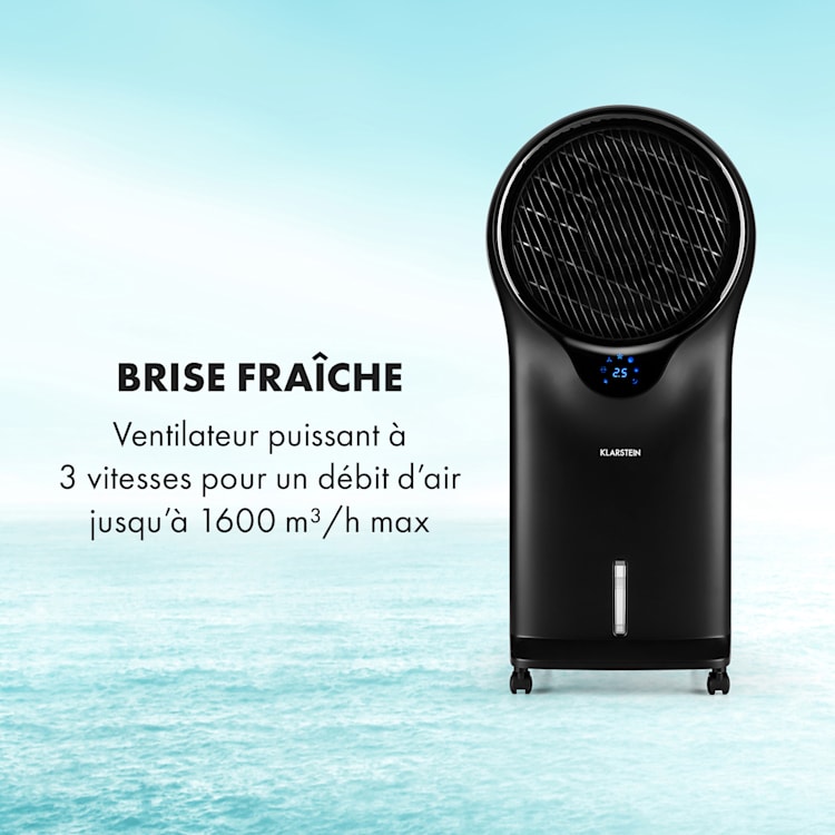 Whirlwind 3-en-1 rafraîchisseur ventilateur humidificateur d'air noir Noir