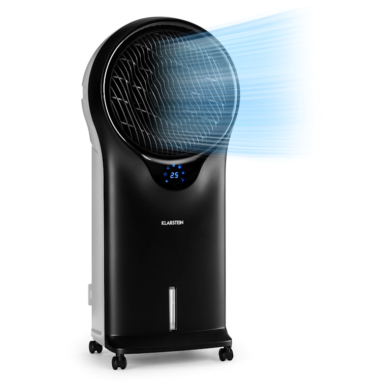 Whirlwind 3-in-1 Luftkühler Ventilator Luftbefeuchter 1600 m³/h | 90 Watt | 5,5 Liter | 3 Geschwindigkeiten | Oszillation | mobil | Fernbedienung Schwarz