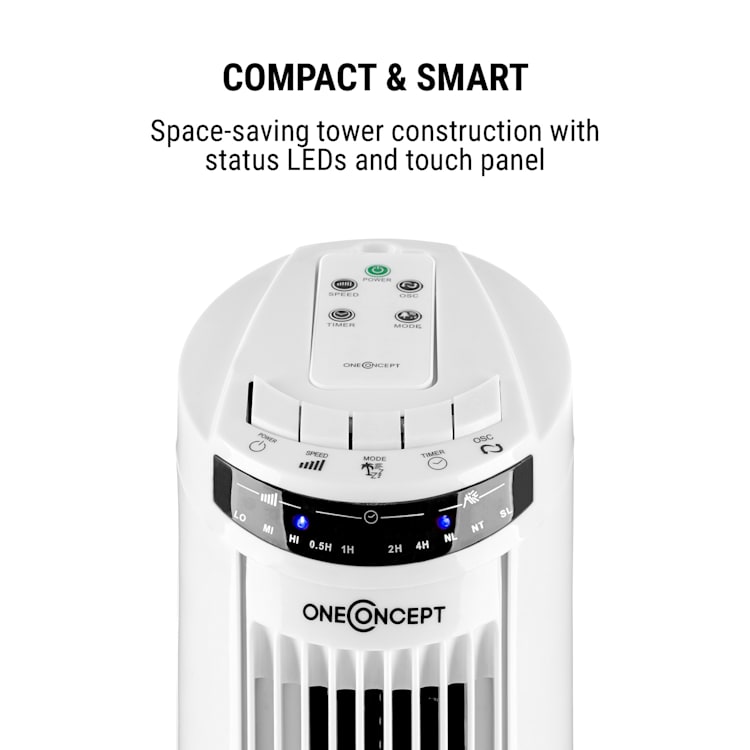 Blitzeis ventilateur colonne sur pied 40 W oscillation à 45° blanc Blanc
