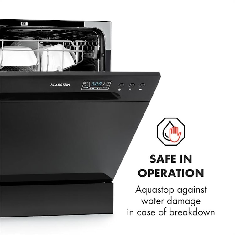 Amazonia 8 Dishwasher Mini Dishwasher A + 1620W Black Black