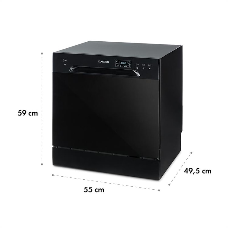 Amazonia 8 Dishwasher Mini Dishwasher A + 1620W Black Black