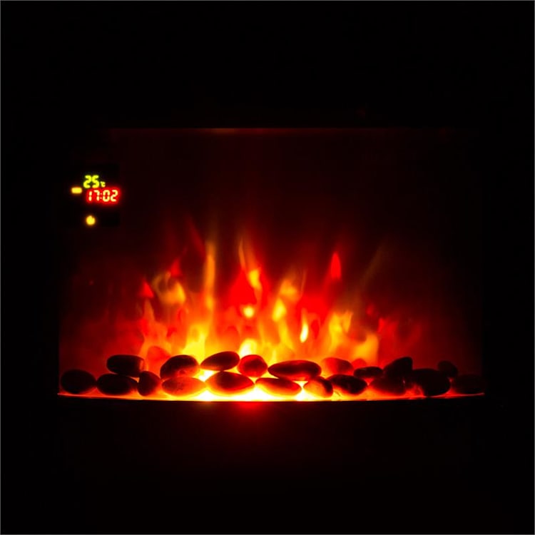 Fire bowl electric wall fireplace 1800W flame illusion decorative stones