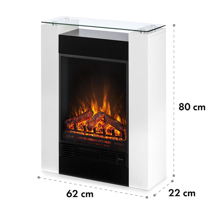 Studio 5, električni kamin, ventilator za topli zrak, 900 / 1800W, daljinski upravljač, bijela Bijela