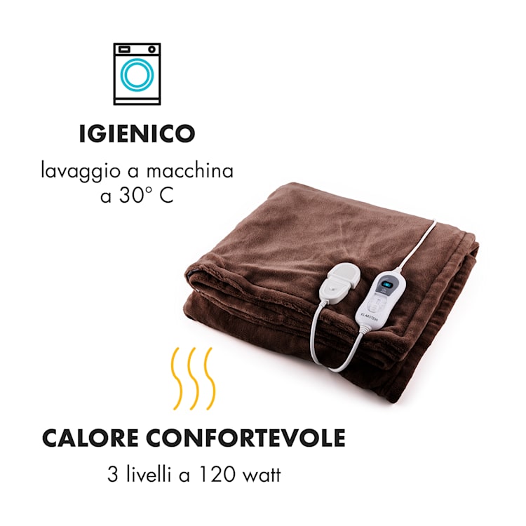 Dr. Watson XXL Coperta Riscaldante 120W Lavabile 200x180cm Micropile marrone Marrone | XXL