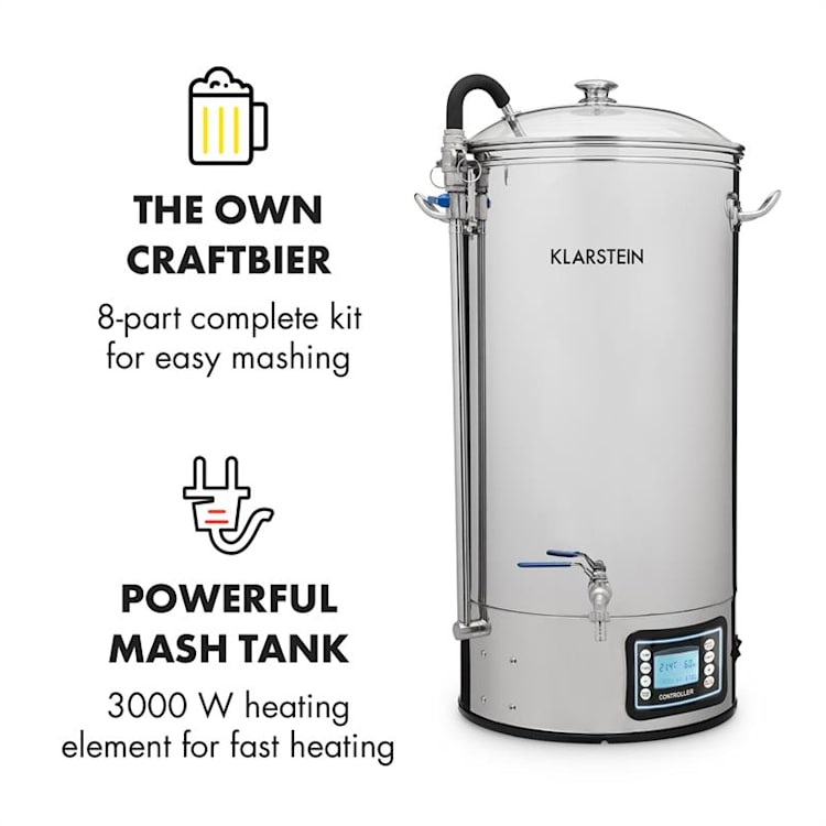 Mundschenk XXL Caldaia Ammostamento Impianto di Birrificazione 3000W 50l 304 Acciaio