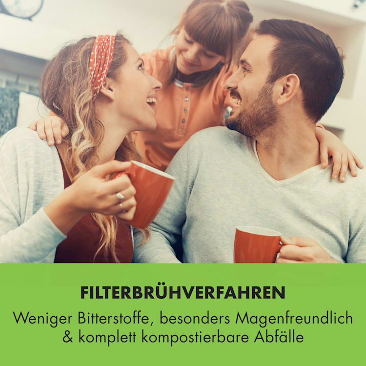Soulmate Kaffeemaschine Filter-Kaffeemaschine 1800W Glas Edelstahl