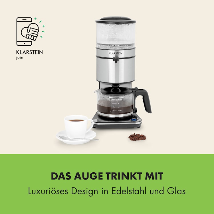 Soulmate Kaffeemaschine Filter-Kaffeemaschine 1800W Glas Edelstahl