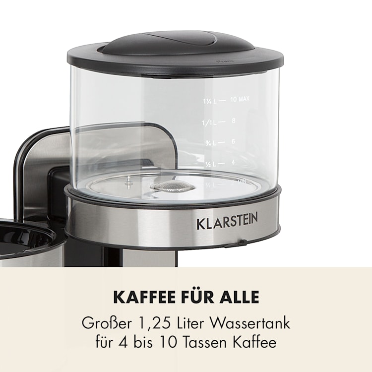 Soulmate Kaffeemaschine Filter-Kaffeemaschine 1800W Glas Edelstahl