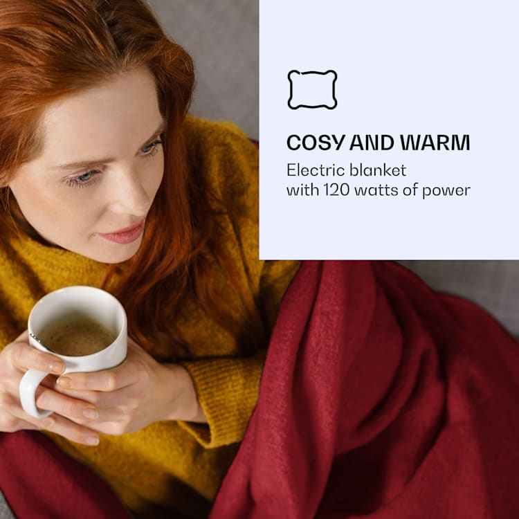 Dr. Watson XL Electric Blanket 120 W 3 Temperature Levels 180 x 130 cm Control Panel Red | XL