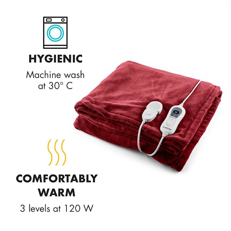 Dr. Watson XL Manta eléctrica 120 W lavable 180x130cm micro fibra morada Rojo | XL