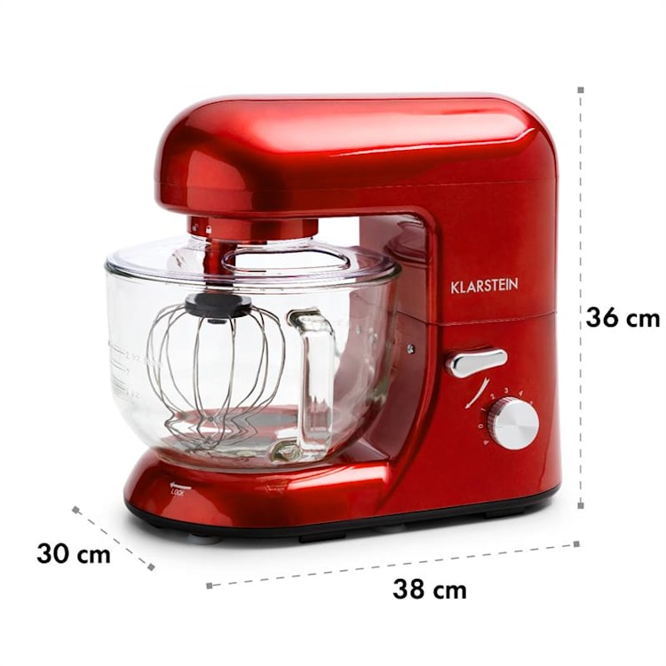 Bella Rossa 2G, kuchynský robot, 1200 W, 2,5/5,2 l, sklená misa, červená farba Červená