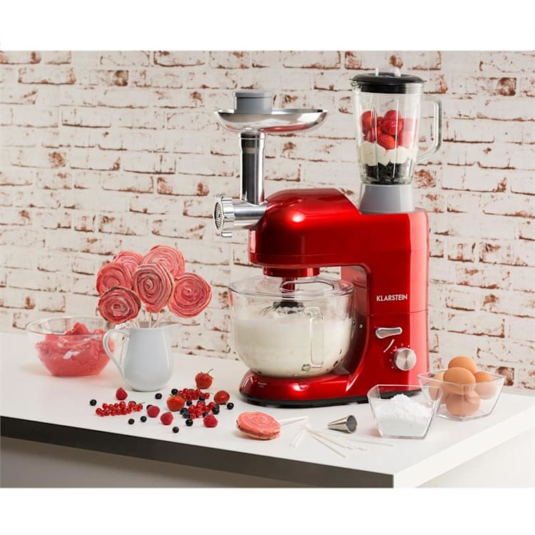Lucia Rossa 2G kuchynský robot, mixér, mlynček na mäso, 1300W, BPA-free Červená