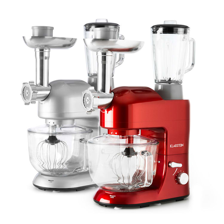 Lucia Rossa 2G keukenmachine mixer vleesmolen 1300W zonder BPA Rood