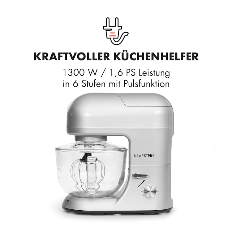 Lucia Argentea 2G Robot multifonction mixeur hachoir 1300W -argent Argent