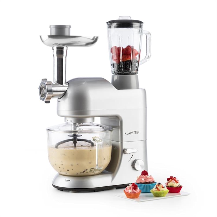 Lucia Argentea 2G Robot multifonction mixeur hachoir 1300W -argent Argent