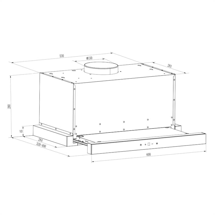 Vinea campana extractora de bajo mueble campana plana 60cm negra Negro