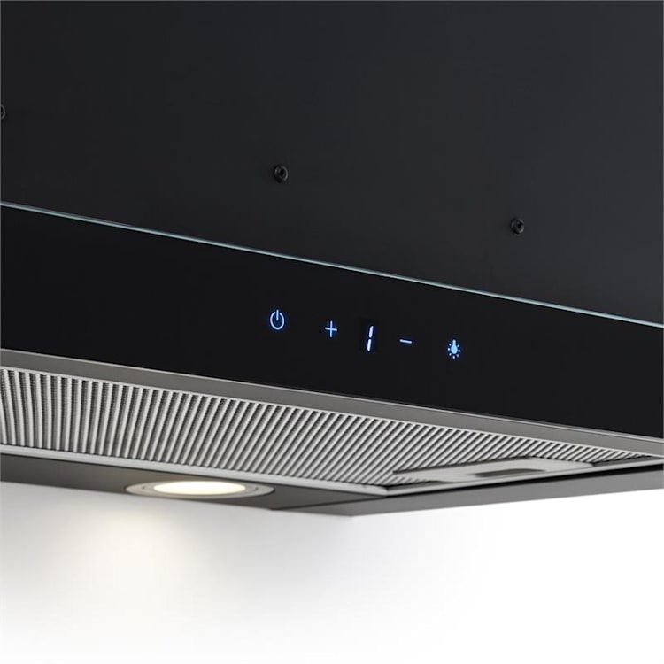 Vinea Unterbau-Dunstabzugshaube Flachschirmhaube 60cm schwarz Schwarz