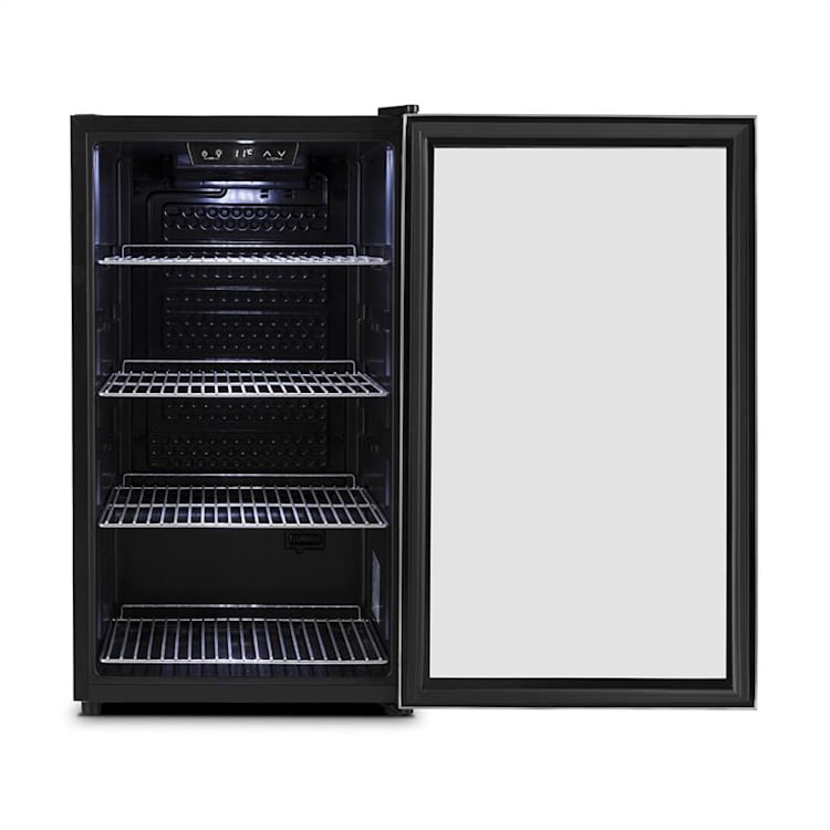 Beersafe 4XL Frigorífico 124 litros 4 prateleiras Porta de vidro panorâmica Aço inoxidável Prateado | 124 L