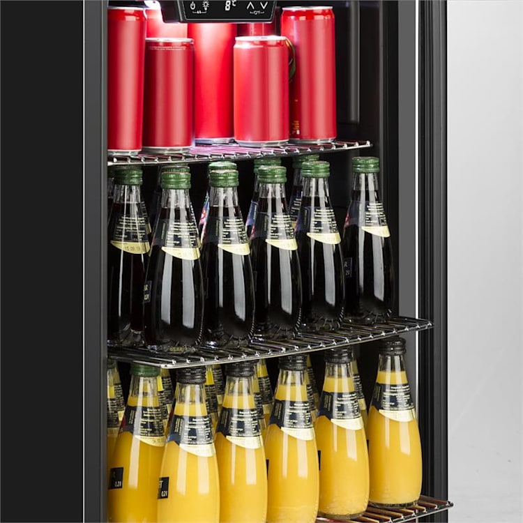 Beersafe 6XL Getränkekühlschrank 201l 0-10°C Glas EEK A Edelstahl Silber | 201 Ltr