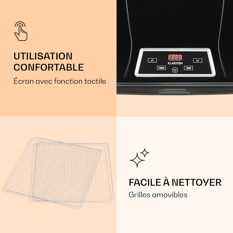 Fruit Jerky Plus 9 Déshydrateur alimentaire minuterie 9 étagères 600-700 W 35-70 °C 9 étages