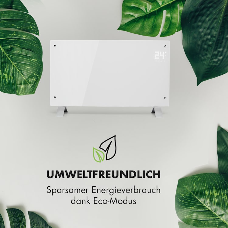 Bornholm Curved Konvektions-Heizgerät Thermostat Timer Standgerät Wandinstallation 2000W Weiß