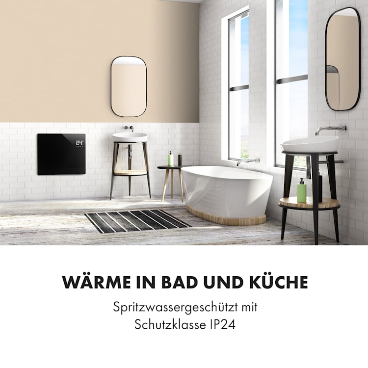Bornholm Single Konvektions-Heizgerät Thermostat Timer | 2 Heizstufen: 500 / 1000 W | bis 25 m² Schwarz