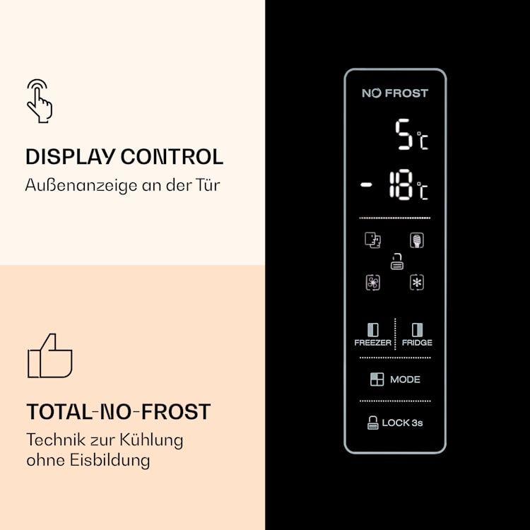 Grand Host L Kühl-Gefrierkombination Display Control Glastüren