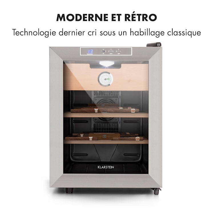 El Presidente 33 humidor 50W touch cederhout 33L LED zwart Zilver | 33 ltr